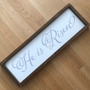 Claremont, Plaque, ‘He is Risen’, Large, Rustic, Hangable. NWT